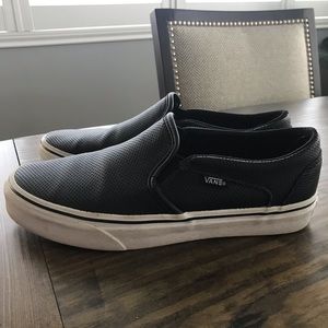 Vans leather slip on